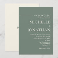 Moderne minimaliste Sage Vert Mariage chrétien