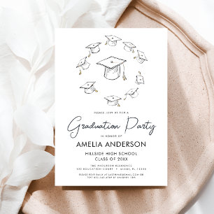 Invitation Moderne minimaliste Simple Graduation Party