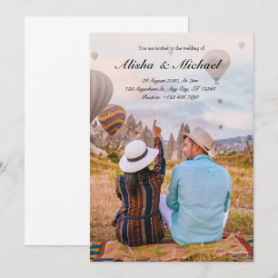 Invitation Moderne minimaliste simple mariage photo aventure