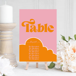 Invitation Moderne minimaliste Vibrant Orange et table rose