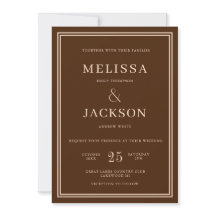 Moderne minimalsit Élégant Classique Mariage Brown