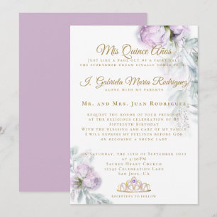 Invitation Moderne Mis Quince Años Quinceañera
