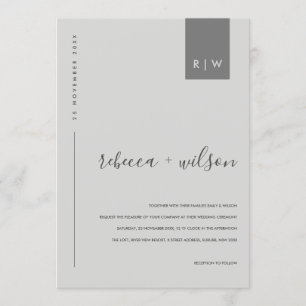 INVITATION MODERNE MODERNE MODERNE MODERNE MARIAGE DE TYPOGRA