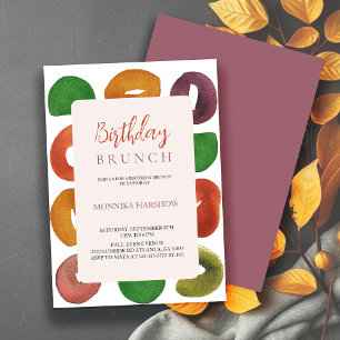 Invitation Moderne Motif Pastel Automnal Artistique Anniversa