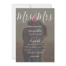 Moderne mrs script rose photo lesbienne mariage