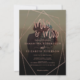Invitation Moderne mrs script terrarium photo lesbienne maria