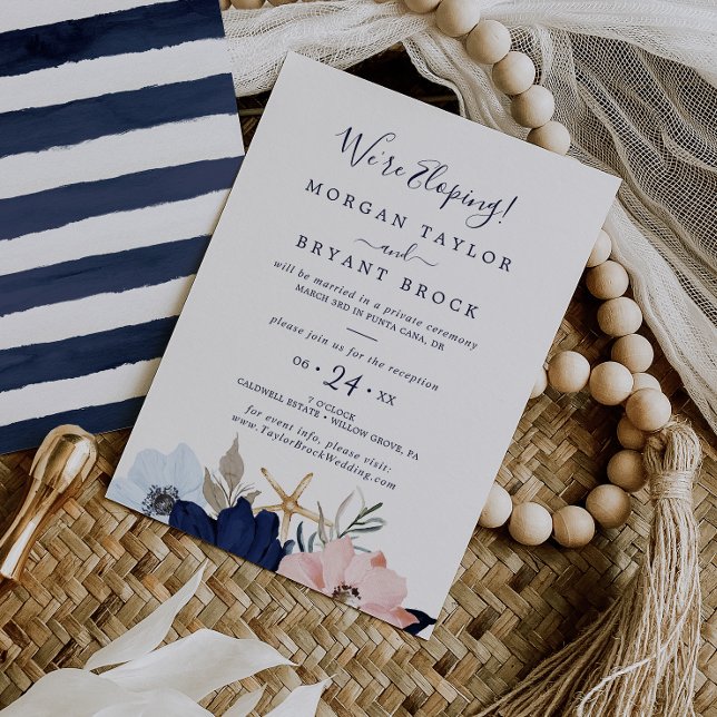 Invitation Moderne Nautique | Réception de Mariage Intime Flo (Créateur téléchargé)
