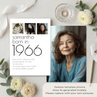 Moderne Né en 1966 4 Photos 60e anniversaire