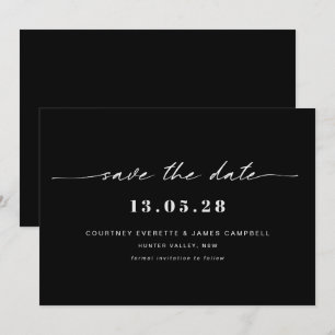 Invitation moderne noir et blanc pour annoncer la 