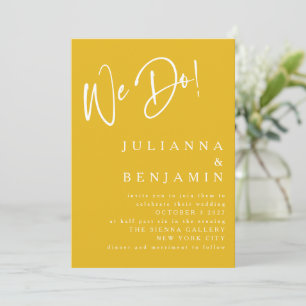 Invitation Moderne Nous faisons Elegant Mariage Jaune safran