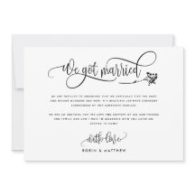 Moderne Nous Nous Sommes Mariés Mariage / Elope Fa