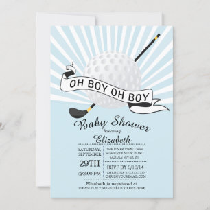 Invitation Moderne Oh Boy Golf Ball Boys Baby shower