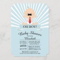 Moderne Oh Boy Mustache Boys Baby shower
