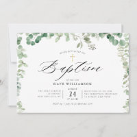 moderne peint eucalyptus élégant cadre baptism