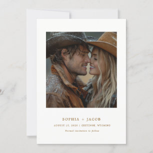 Invitation Moderne Photo de cow-boy et cow-girl de l'Ouest po