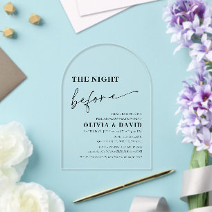 Invitation moderne pour le dîner de répétition de 