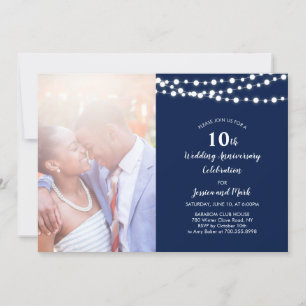 Invitation moderne pour les 10 ans de mariage - Nu