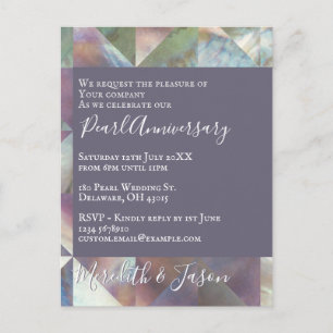 Invitation moderne pour les 30 ans de mariage perl