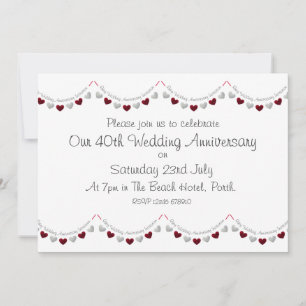 Invitation moderne pour les 40 ans de mariage, noc