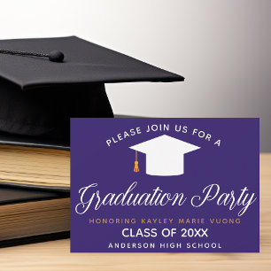Invitation Moderne Purple Custom 2025 Graduation Party