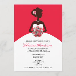 Invitation moderne Red Bridal Shower