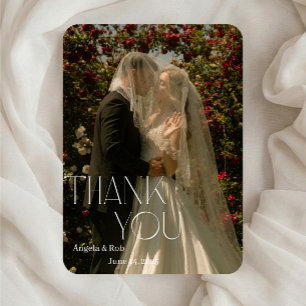 Invitation Moderne Remerciements de Mariage Minimaliste Mod