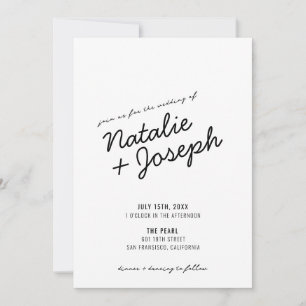 Invitation Moderne Retro amusant WhimssScript Mariage Invitat