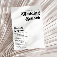 Moderne Retro Lettres Mariage Brunch