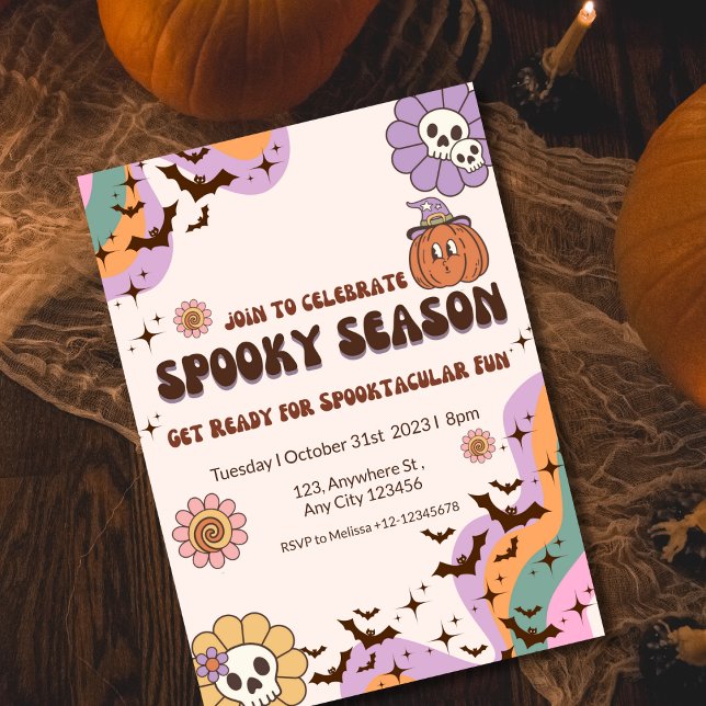 Invitation Moderne Retro Super Spooktacular Fun Halloween (Créateur téléchargé)