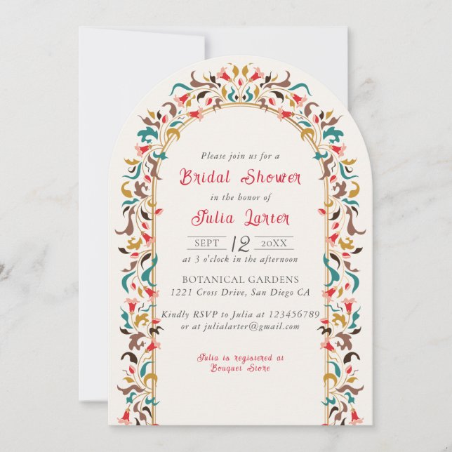 Invitation Moderne Romantique Élégant FloralWreath Fête des m (Devant)