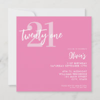 Moderne rose élégant 21e anniversaire