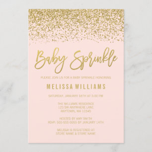 Invitation Moderne rougissent les parties scintillantes roses