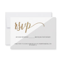 Moderne RSVP gris Or Pas d'envoi Réservé Siège