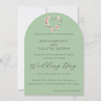 Invitation Moderne Russe Floral Mariage vert doux