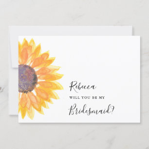 Invitation Moderne Russe Tournesol Aquarelle Bridesmaid