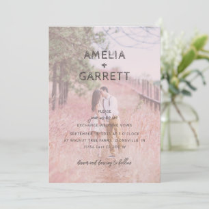 Invitation Moderne Rustique Rosé Romantique Revêtement Ajoute
