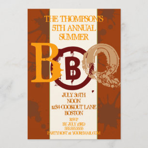 Invitation moderne sale de BBQ