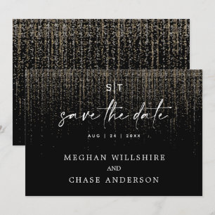 Invitation Moderne Sauvez la Parties scintillant de champagne