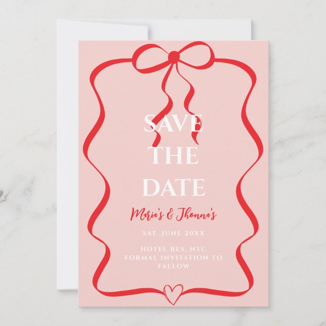 Invitation Moderne Save the Date éditorial chic (Devant)