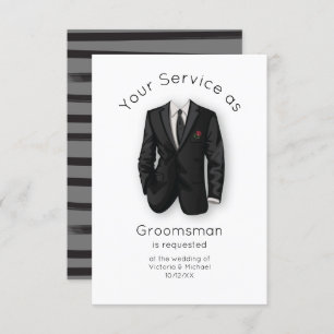 Invitation Moderne serez-vous mon costume et ma Cravate Groom