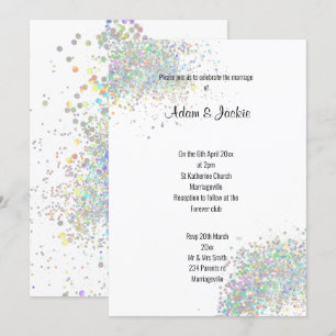 Invitation Moderne Silver Lilac Purple floral ÉLÉGANT MARIAGE