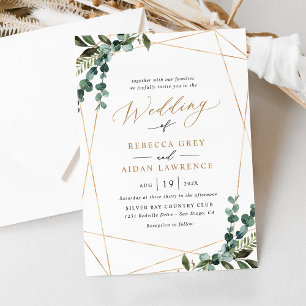 Invitation Moderne simple aquarelle Mariage or