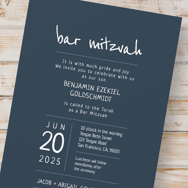 Invitation Moderne + Simple Bar Mitzvah (Créateur téléchargé)