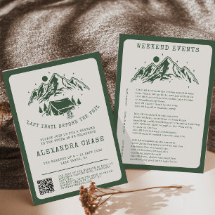 Invitation Moderne Simple Camping Bachelorette Week-end