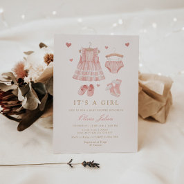Invitation Moderne Simple Cute Boho Vêtements Fille Baby show