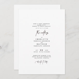 Invitation Moderne Simple Deux Parents Mariage