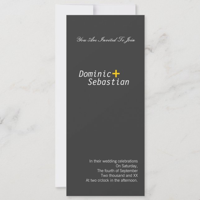 Invitation Moderne simple élégance gay (Devant)