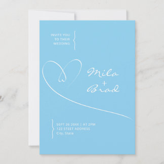 Invitation Moderne simple élégant Mariage Bleu bébé
