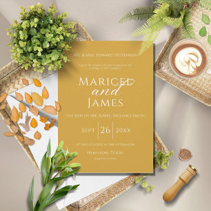 Invitation Moderne simple élégant Mariage jaune