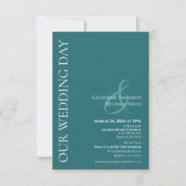 Invitation Moderne simple Mariage-Emerald Vert-